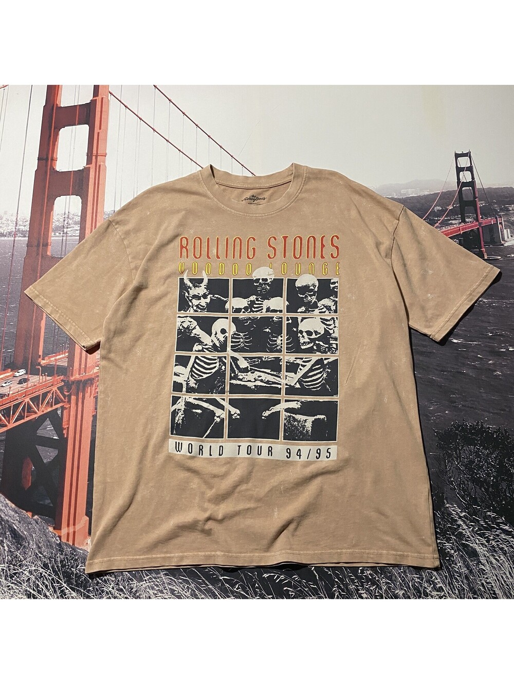 The Rolling Stones T-Shirt Sz M 94/95 Voodoo Lounge Tour Distressed Graphic  Tee
